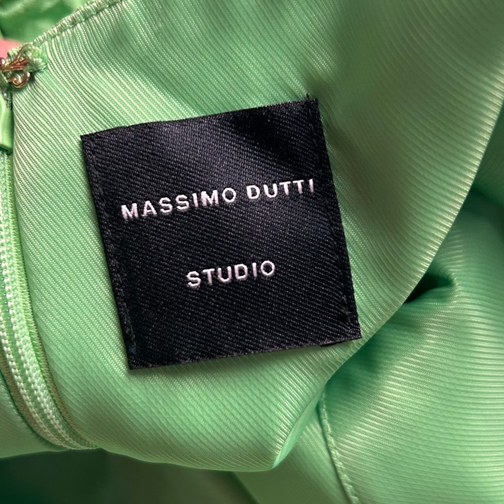 Massimo Dutti short creased-effect dress with ties studio sz xs/s thumbnail 2