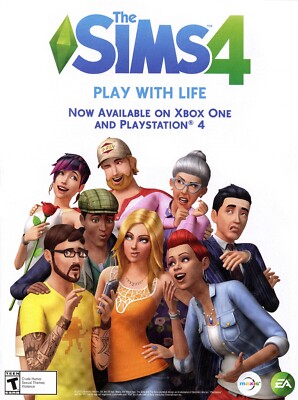 The Sims 4 Playstation 4 PS4 Xbox One PC Game Promo Ad Art Print