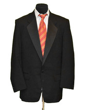 B0 Auth PIERRE BALMAIN Black Wool Tuxedo Single Button Blazer Size 41 Long