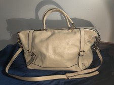 Ora Delphine Ivory Pebbled Leather Satchel Shoulder Bag