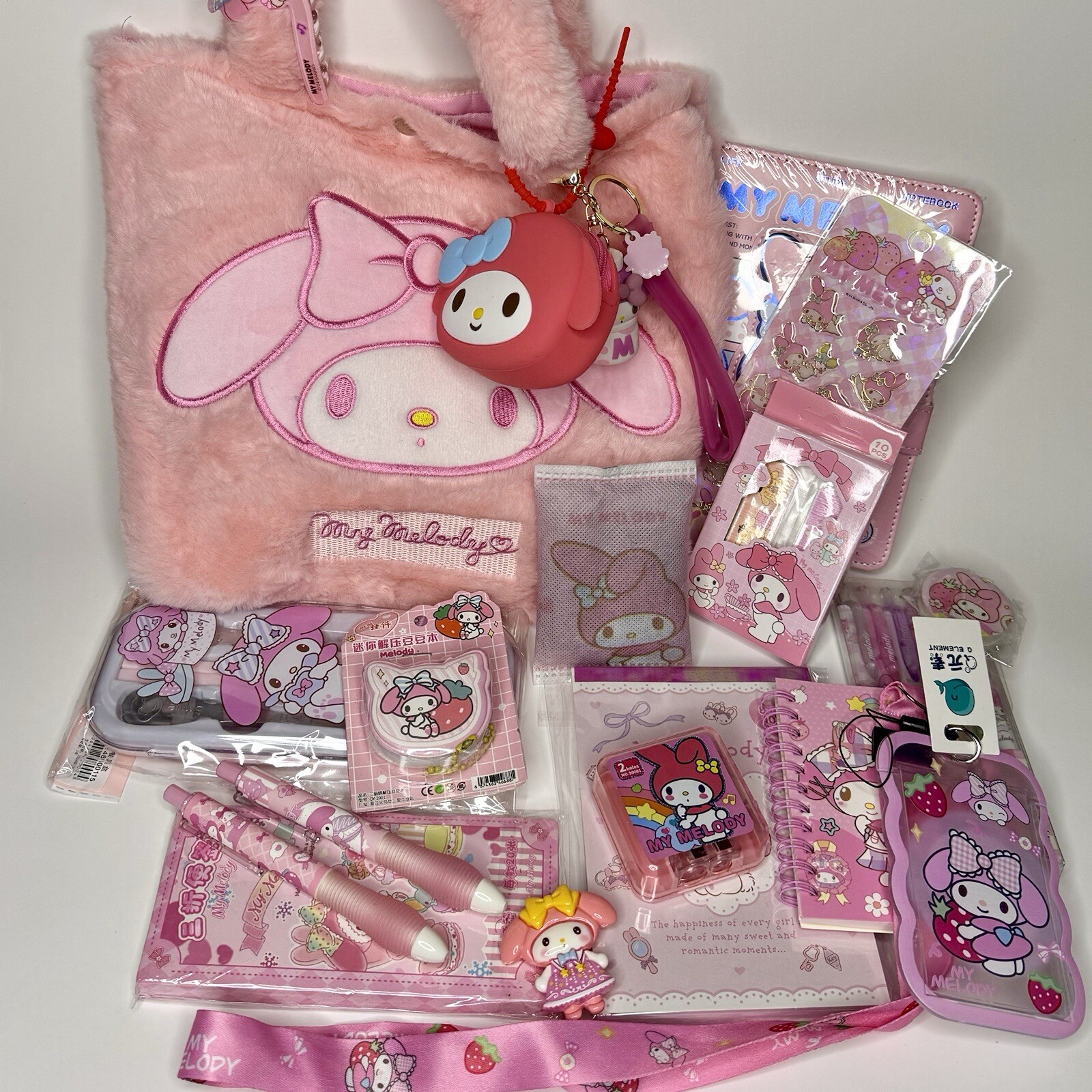 Sanrio My Melody Plush Tote Bag Bundle