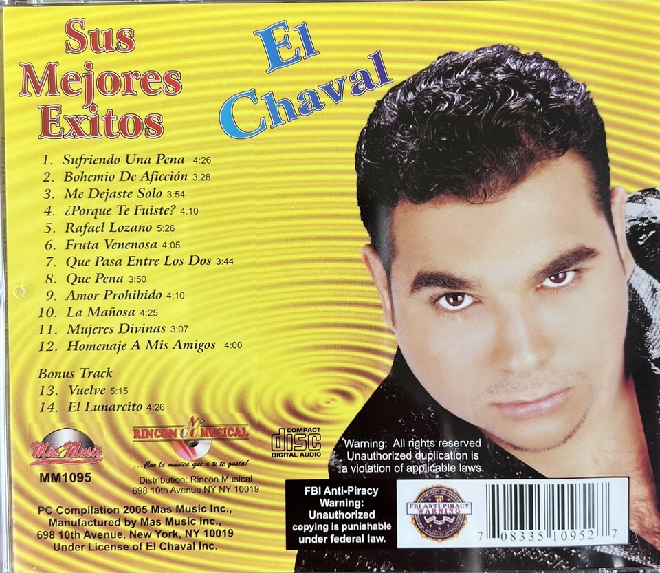El Chaval De La Bachata-Sus Mejores Exitos -CD 708335109527| eBay