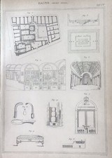 Stampa Antica Incisione - Bagno - Architettura -  Idraulica 1888 
