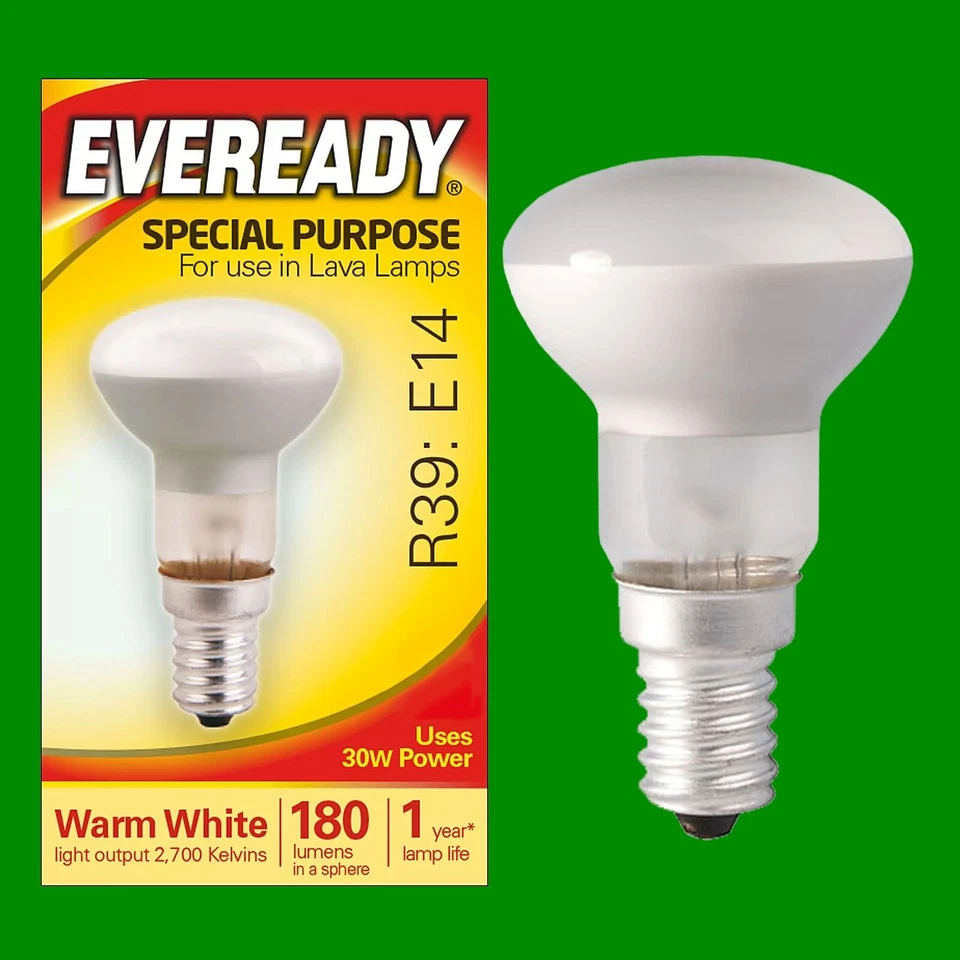 1x 30W R39 Eveready à Variation Transparent Réflecteur Spot Lave Lampe Ses E14 - Photo 1/1