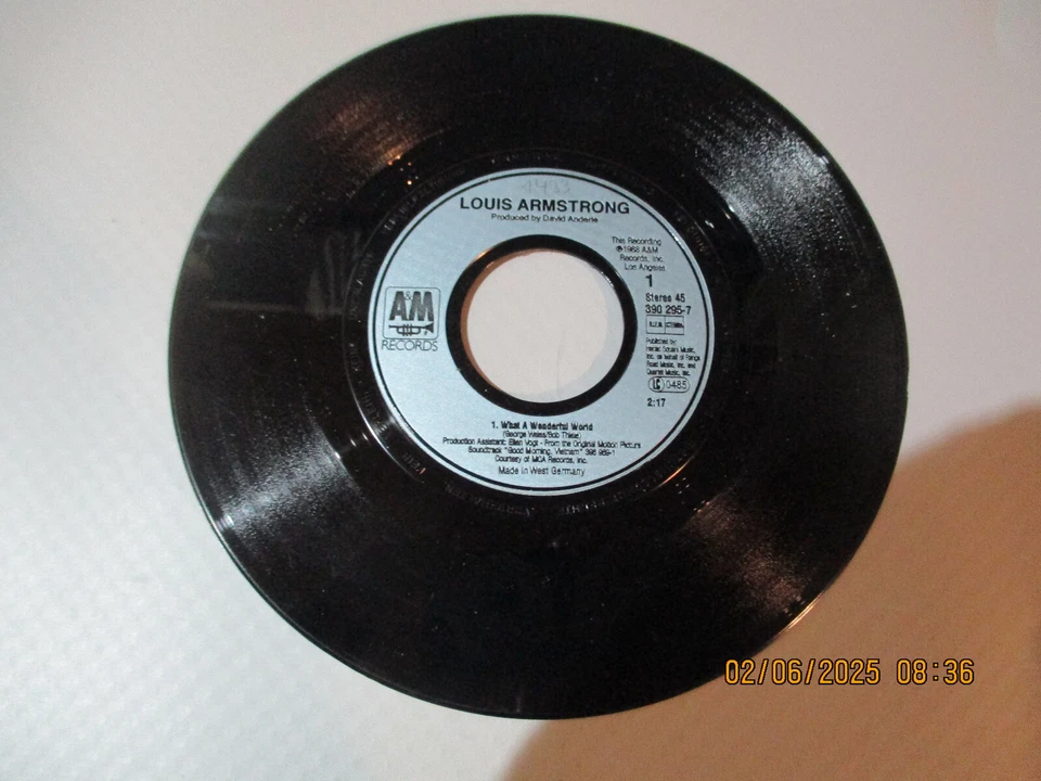 (49) 7" Single Vinyl - Louis Armstrong - What A Wonderful World - Bild 3 von 4