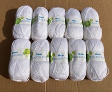 Image of TEN BALLS ROBIN DOUBLE KNITTING YARN * BRIGHT WHITE * HAND KNIT WOOL CROCHET DK