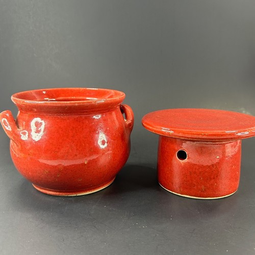 Merlot Red Clay French Butter Bell Graessel Gres Alsace Pottery Soufflenheim - Picture 5 of 13