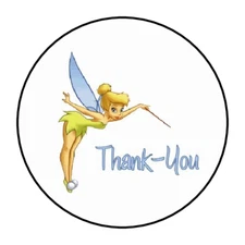 30 THANK YOU STICKERS ENVELOPE SEALS LABELS 1.5" ROUND CUSTOM MADE FAIRY