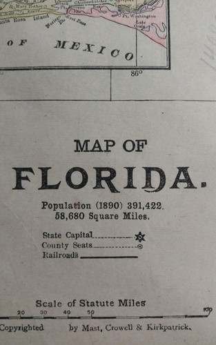 ORIGINAL 1890 KARTE VON MISSISSIPPI 10 X 14 - Bild 2 von 3