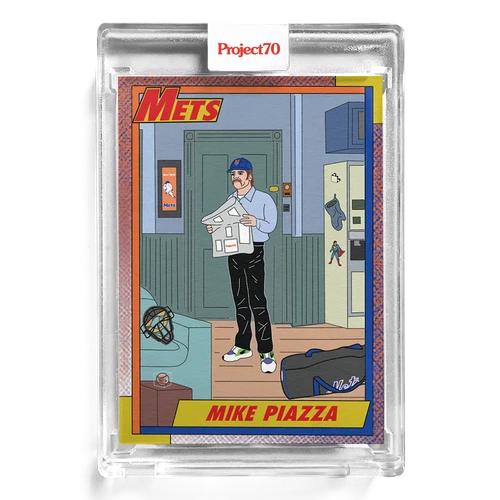 2021 TOPPS PROJECT 70 1990 #197 MIKE PIAZZA OLDMANALAN NY METS! JERRY SEINFELD