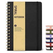 Dotted Spiral Journal Notebook A5 Hardcover Bullet Grid Paper Black Case