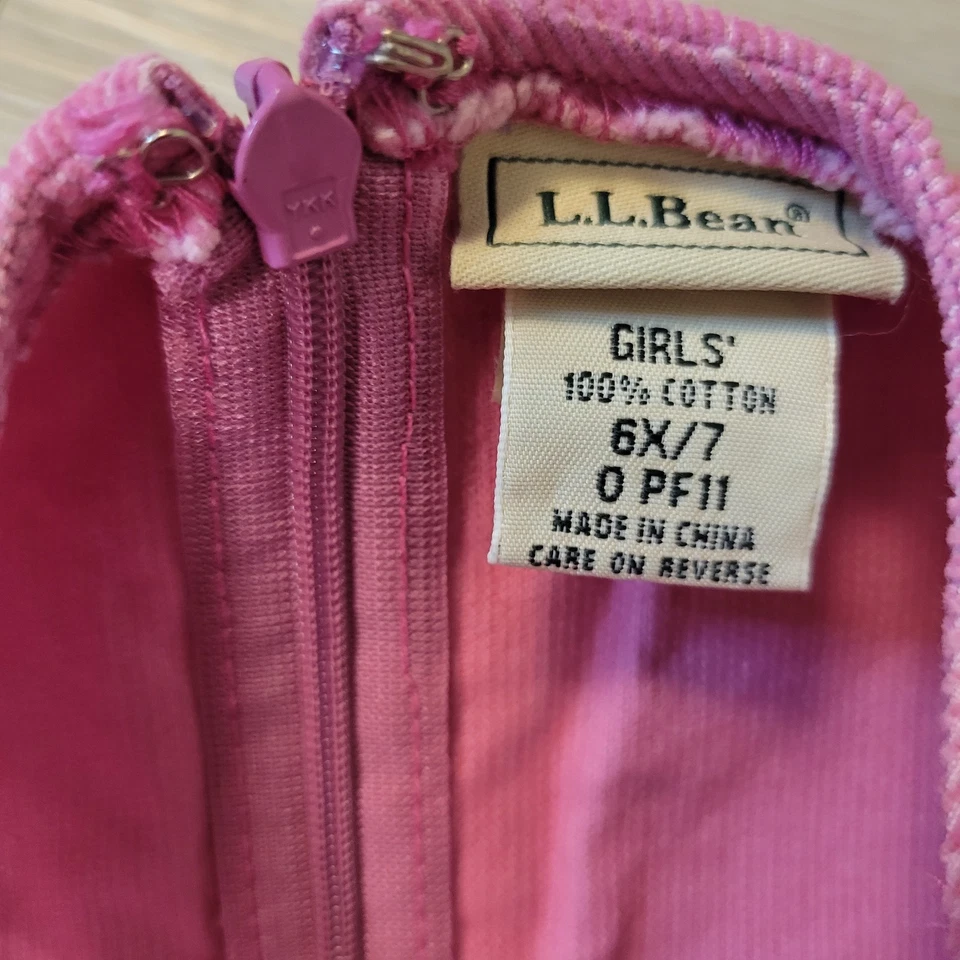 Vestido tipo jersey Land's End 6X/7 niña rosa pana Foto 3 de 4