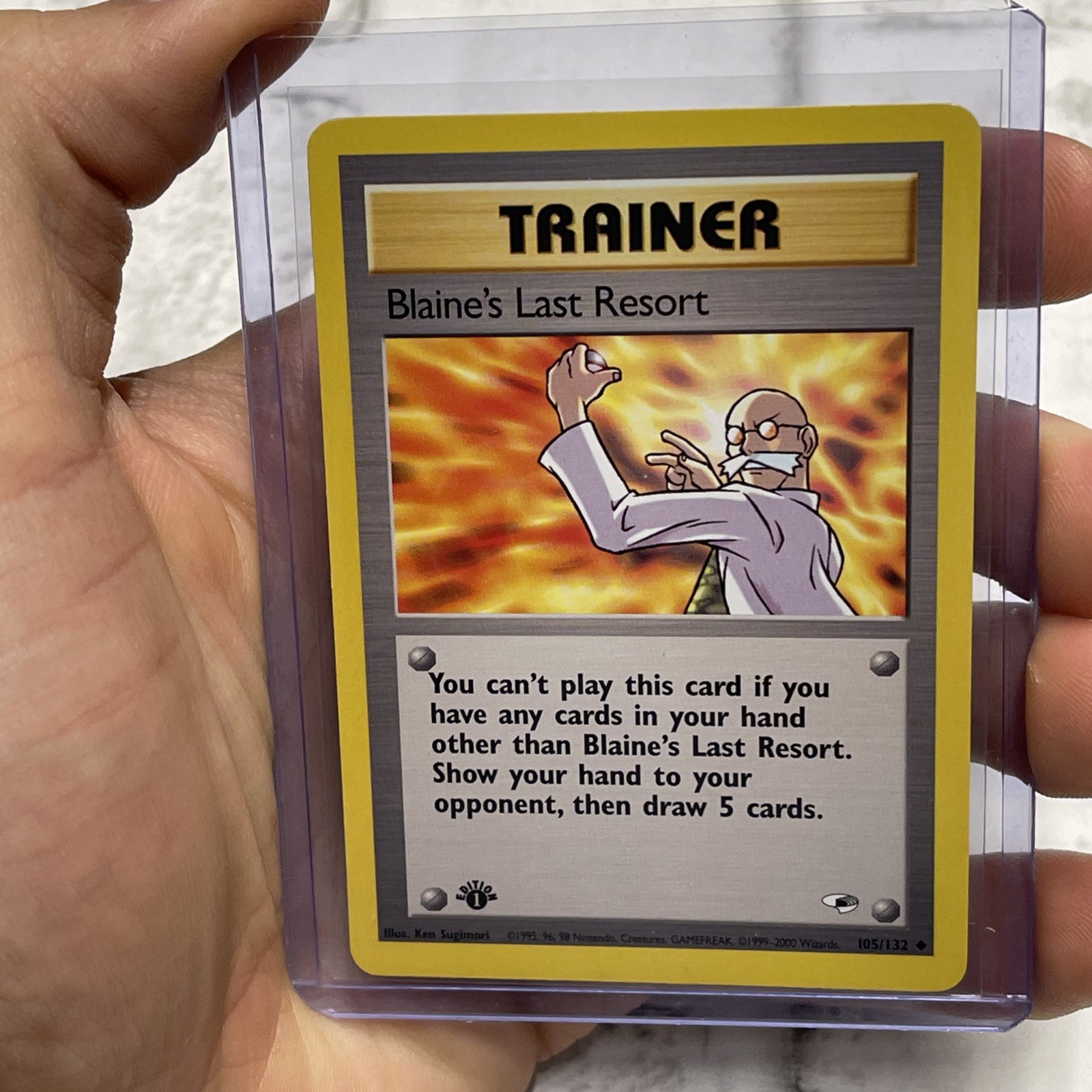 Pokemon Card - Blaine's Last Resort 1st Edition Gym Heroes 105/132 Uncommon NM