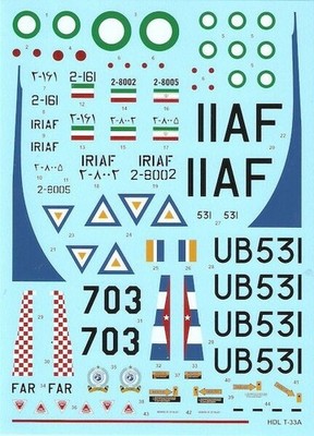 Hi-Decal Line 72-062 T-33A Shooting Star 1/72 scale decals