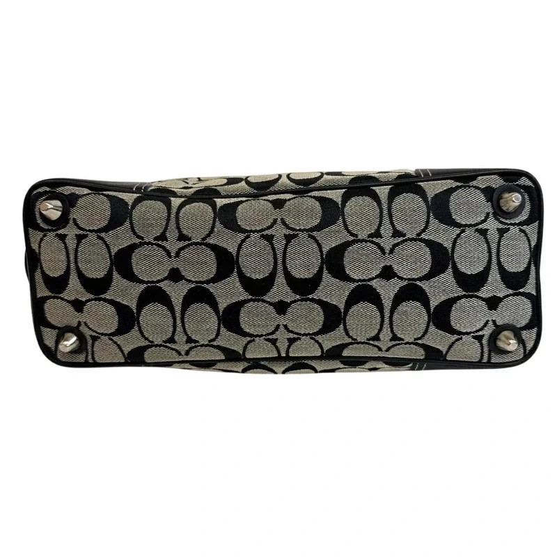 Coach Vintage Signature Jacquard Canvas Leather Shoulder Bag image 6