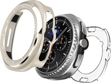 2 in 1 Rugged Metal Case for Samsung Galaxy Watch 8 Classic 46mm - Matte  Clear