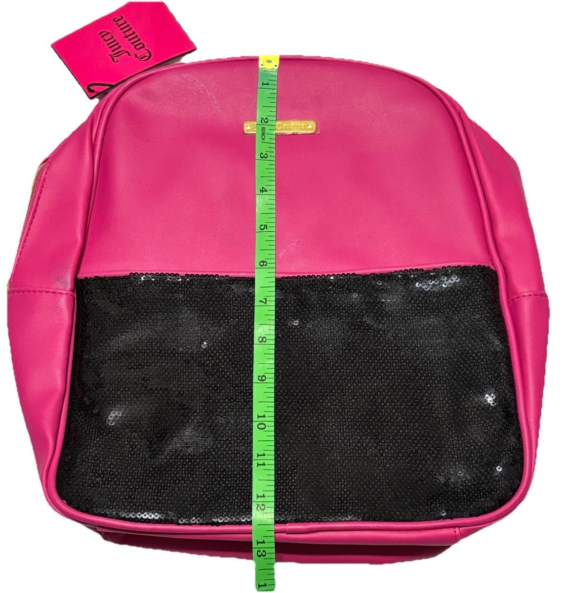 NEW Juicy Couture Hot Pink & Black Faux Leather Backpack  display picture 2