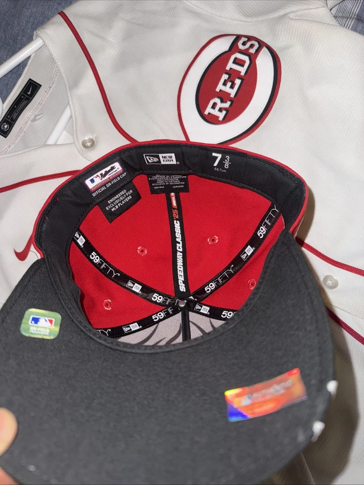 Cincinnati Reds Joey Votto Jersey Men’s M + SpeedwayClassic Fitted Cap 7 3/8 MLB - Image 3 of 4