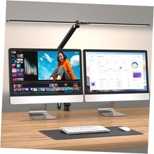 LED Desk Lamp for Office Home, 31.5" Architect Desk Light with Clamp Dual Black