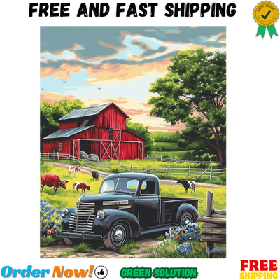 #ad #ad Paint by Numbers Kit for Adults Farm DIY Adult Paint by Number Kits Natural $13.99