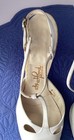 Stratford Hahn Vtg.White Leather T Strap Size 4.5 Closed Toe HeeledOpenbackShoes — photo 3