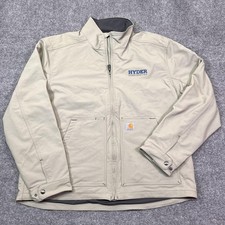 Carhartt Jacket Mens Large Beige Super Dux Softshell Full Zip Lined Workwear