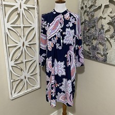 GAP small PAISLEY PRINT 3/4 SLEEVE SHIFT DRESS