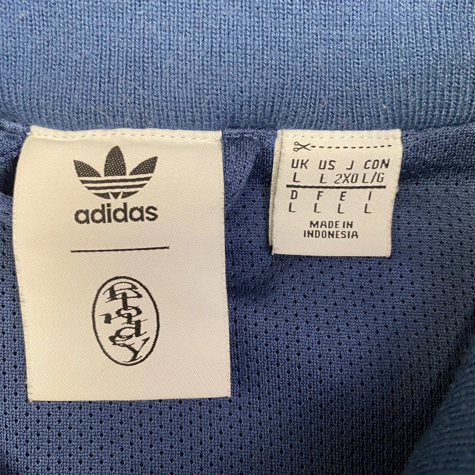 Chaqueta Adidas BLONDEY Sherpa Polar Cuarto Cremallera Azul Blanco Rayas Talla L Foto 3 de 4