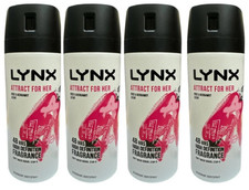 4 x Lynx Attract For Her Deodorant Bodyspray 150ml Rose Petals & Bergamot, NEW