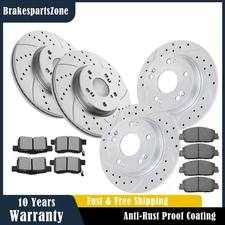 Front and Rear Brake Rotors Pads fit for Honda Accord 2013-2017 Slotted Drilled