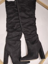 Women s Knee High Black Suede Boots Size 5