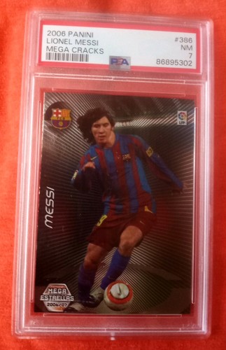 2006 MESSI PSA 7 NM EARLY 1ST PANINI MEGA ESTRELLAS #386 1ST MEGA CRACKS INSERT - Picture 17 of 18