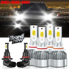 For Chevrolet Silverado 2500 2003-2004 LED Headlight Bulbs+ Fog Light Combo