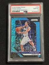 2018-19 Prizm Steve Nash Light Blue Shimmer Prizm #7/7! PSA 10 Gem Mint Pop 1!