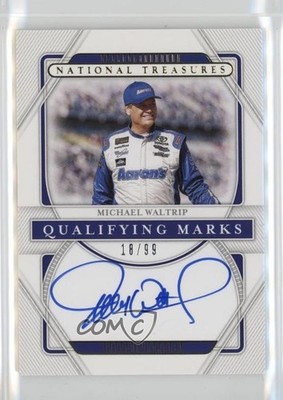 2021 Panini National Treasures Qualifying Marks /99 Michael Waltrip Auto t9h