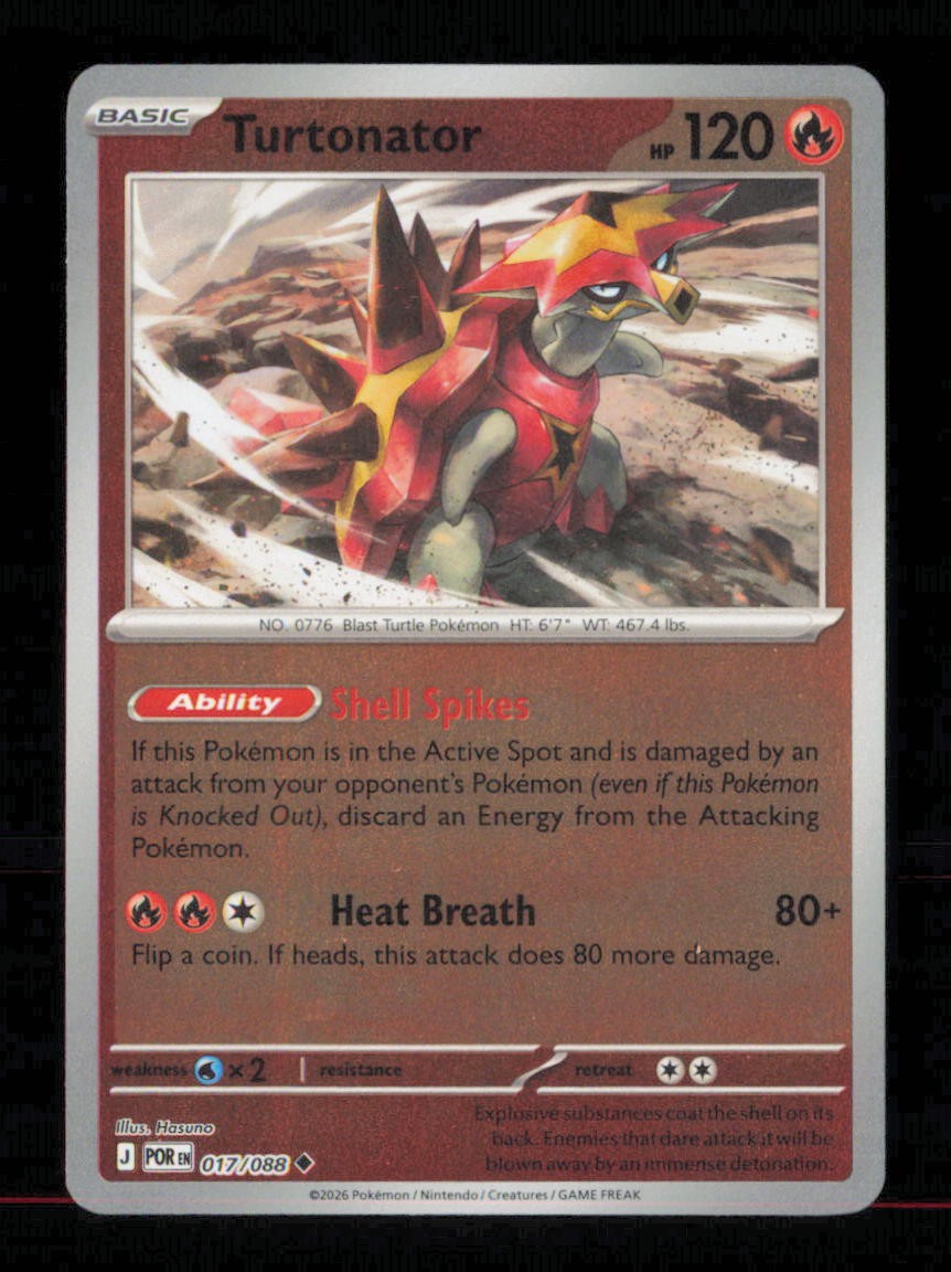 Turtonator 017/088 Uncommon Perfect Order Pokemon Reverse Holo Near Mint