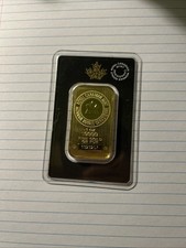 Royal Canadian Mint 1 oz .9999 Fine Gold Bullion Bar in Assay Card 4500.00 per troy oz