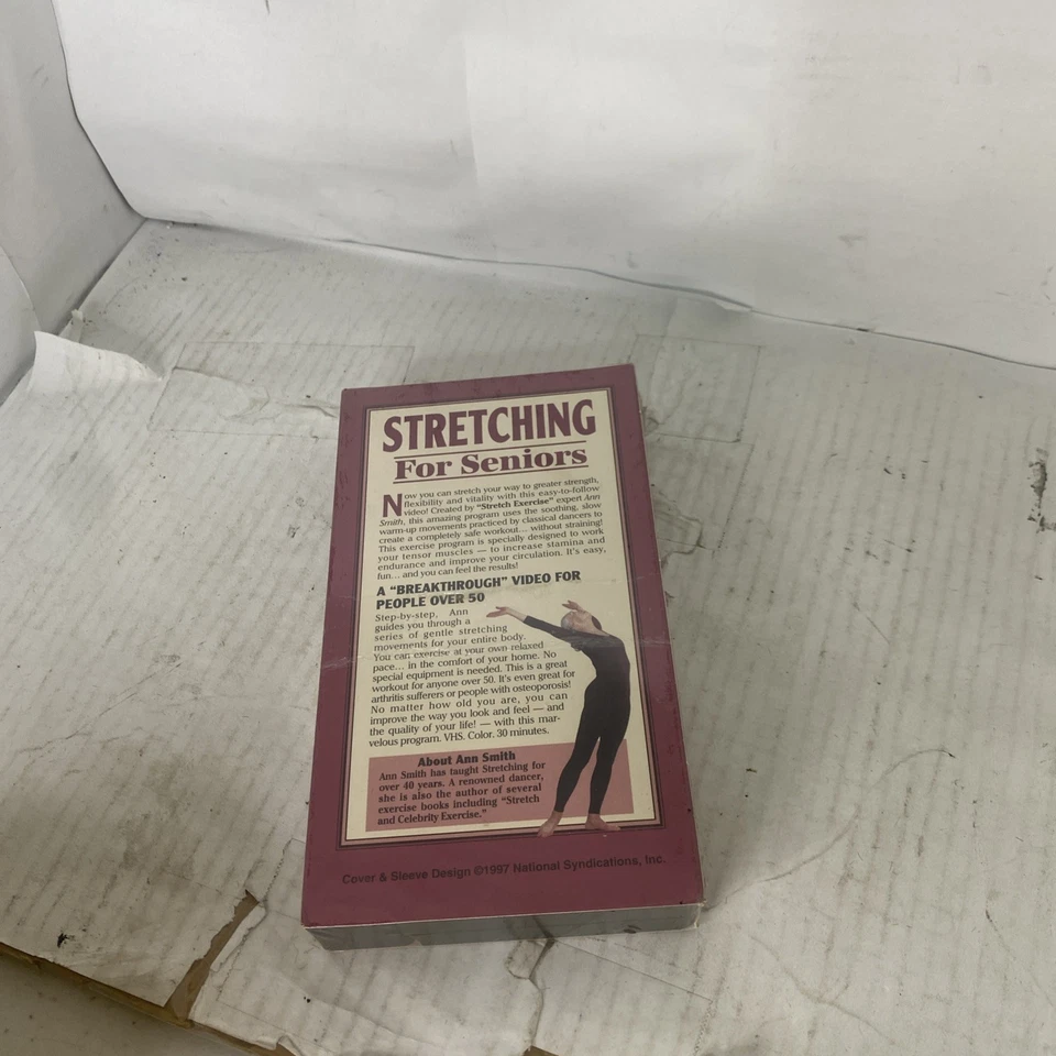 Vintage 90s Workout VHS Tapes Ann Smith Stretching For Seniors Sealed & New - Image 3 of 3
