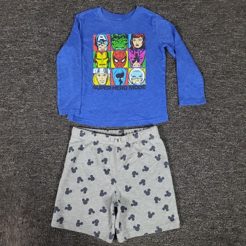 Boys Outfit 5T Disney Shorts & Jumping Beans Marvel Superheros Shirt Two Piece