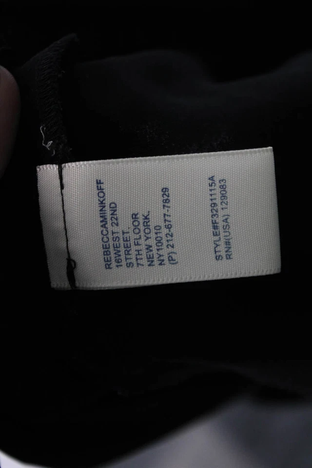 Pantalones deportivos Rebecca Minkoff unisex negros de seda con cordón talla M Foto 4 de 4