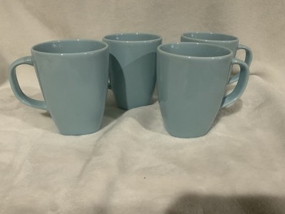 4 Ikea 365 Light Turquoise Color Mugs Gloss Finish Great Cond!
