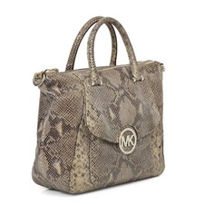 Michael Kors- Tan Snake Print Satchel
