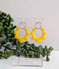 💕 Bright Yellow Handmade Polymer Clay Earrings💕