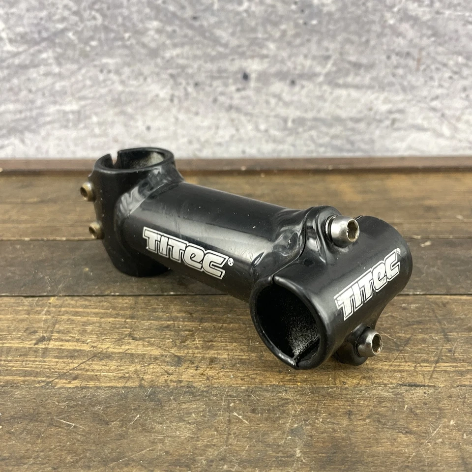 Vástago de bicicleta de montaña Titec de colección 110 mm 1 1/8 sin rosca 25,4 mm aleación negra MTB Foto 4 de 4