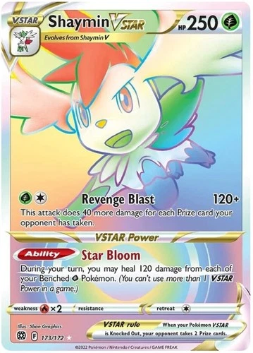 NM-Mint Shaymin VSTAR - 173/172 - Secret Rare Pokemon Brilliant Stars