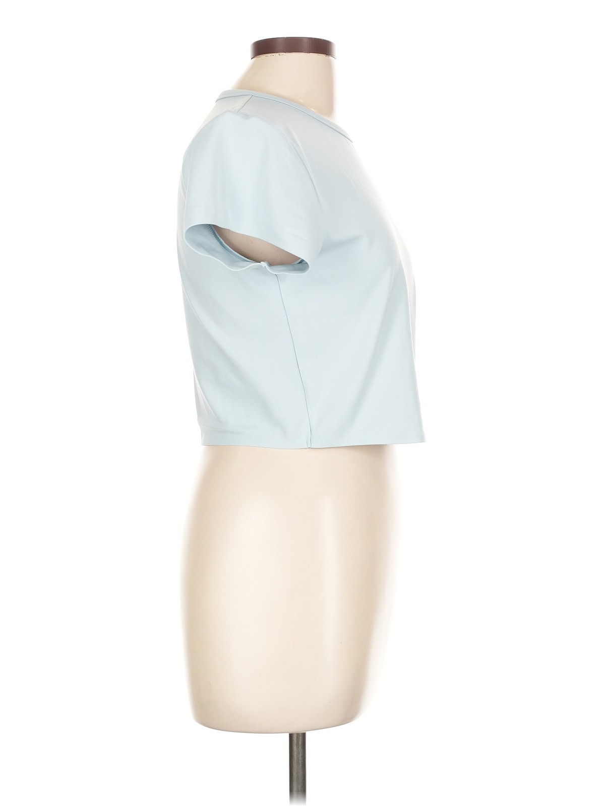 Uniqlo Women Blue Short Sleeve T-Shirt L thumbnail 3