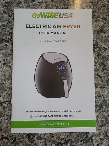 GoWISE USA 3.7 Qt Programmable Black Electric Air Fryer w/7 Pre-Set Programs NIB - Imagen 15 de 16