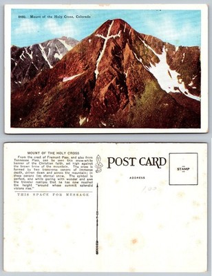Mount of the Holy Cross Colorado Vintage Linen Postcard Rocky Mountains