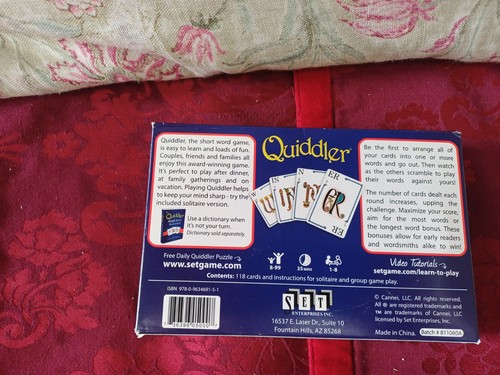 Quiddler Card Game; For The Fun Of Words The Short Word Game - Picture 2 of 3