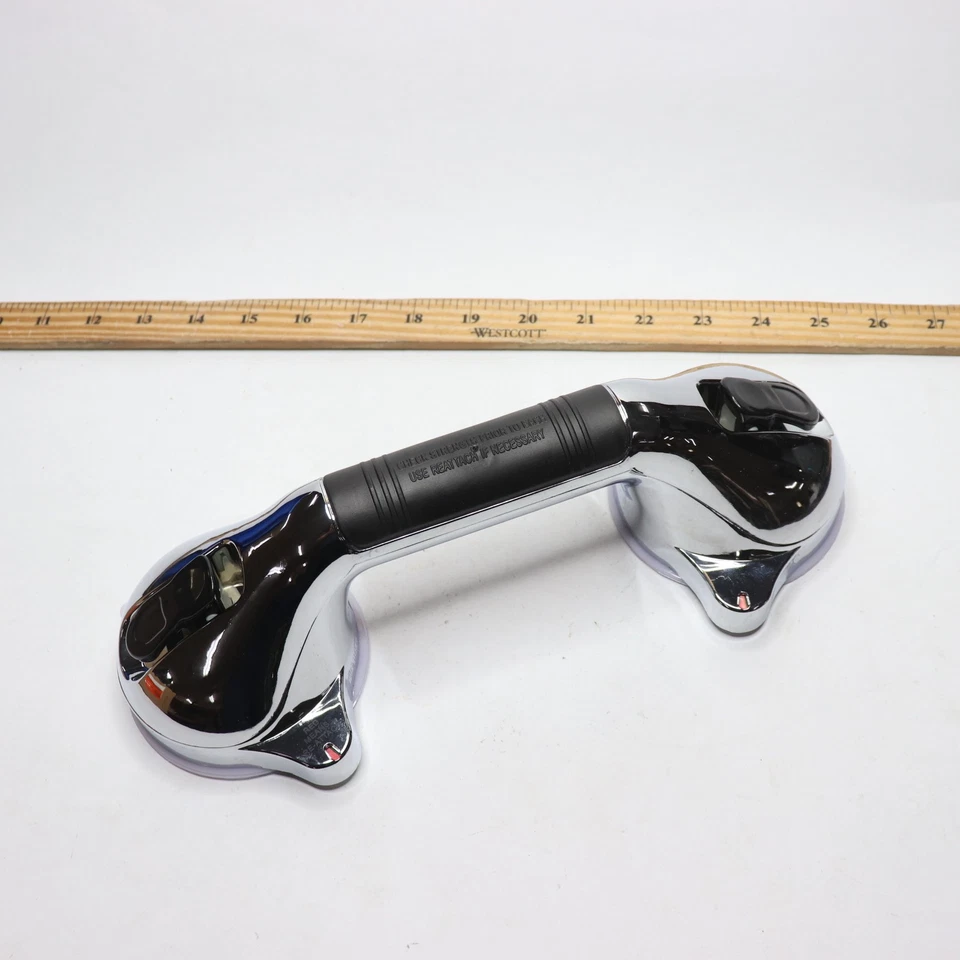 Ventosa HealthSmart 12 pulgadas Barra de agarre con BactiX en cromo Foto 3 de 4